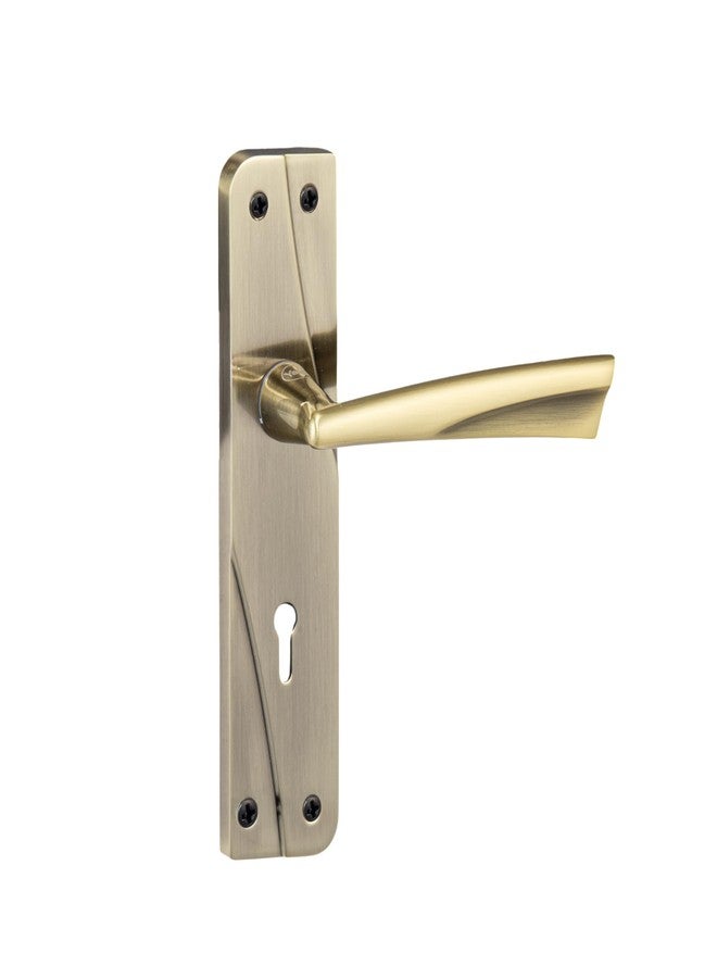 ييل قفل باب نقر من نوع Yale YECM-432-6L-AB مناسب لغرف النوم/المنازل/المكاتب/الفنادق، مناسب للأبواب ذات الفتحة اليسرى/اليمنى | طقم مقبض مع لوحة - ستة أذرع، 3 مفاتيح وجسم القفل (نحاس عتيق) - Image 1